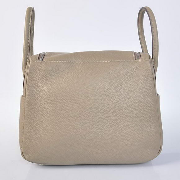 High Quality Replica Hermes Lindy 30CM Havanne Handbags 1057 Grey Leather Silver Hardware